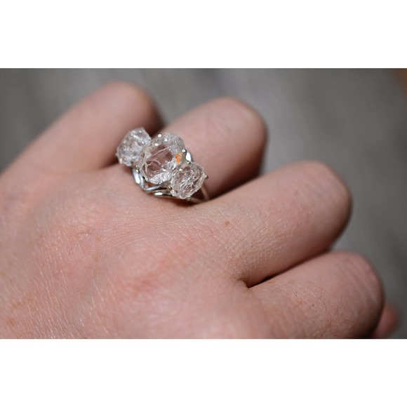 Alternative Engagement Ring Raw rustic Boho Promise Ring dainty unique s… - Picture 7 of 8